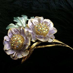 New "Graziano" Stunning Flowers Signed Pin
